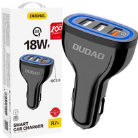 Dudao ładowarka samochodowa szybkie ładowanie Quick Charge 3.0 QC3.0 2.4A 18W 3x USB czarny (R7S black)