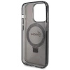 Etui Guess Ring Stand Script Glitter MagSafe na iPhone 13 Pro Max - czarne