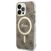 Zestaw Guess GUBPP13LH4EACSW Case+ Charger iPhone 13 Pro brązowy/brown hard case 4G Print MagSafe