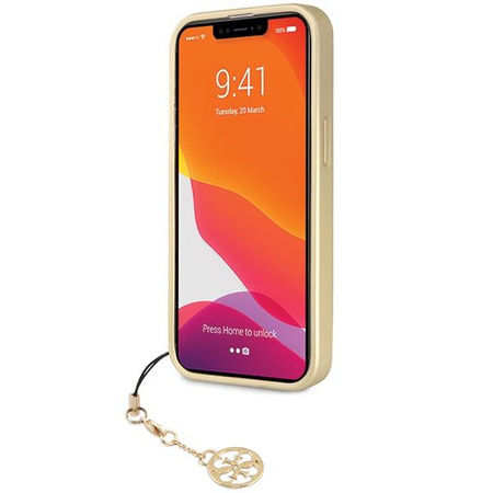 Etui Guess GUHCP14LGF4GGR na iPhone 14 Pro - szare hardcase 4G Charms Collection