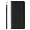 Magnet Strap Case etui do Samsung Galaxy A12 5G pokrowiec portfel + mini smycz zawieszka czarny