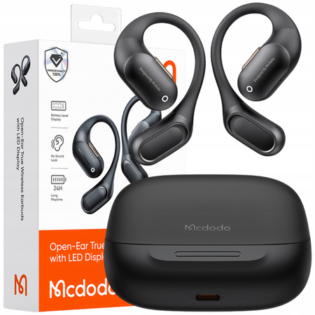MCDODO SŁUCHAWKI BEZPRZEWODOWE ZAUSZNE BLUETOOTH 5.4 Z MIKROFONEM ETUI CLIP