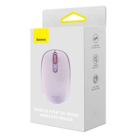 Myszka bezprzewodowa Baseus F01B 2.4GHz + Bluetooth 3.0 + 5.0 - fioletowa