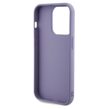 Etui Guess Sequin Script Metal na iPhone 14 Pro Max - fioletowe