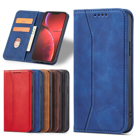 Magnet Fancy Case etui iPhone 14 Plus pokrowiec z klapką portfel podstawka niebieskie