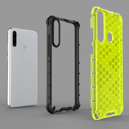 Honeycomb etui pancerny pokrowiec z żelową ramką Huawei Y6p przezroczysty