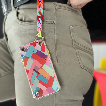 Color Chain Case żelowe elastyczne etui z łańcuchem łańcuszkiem zawieszką do Samsung Galaxy S20 FE 5G wielokolorowy (1)