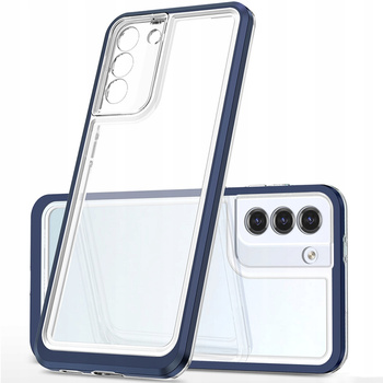 Clear 3in1 etui do Samsung Galaxy S22+ (S22 Plus) żelowy pokrowiec z ramką niebieski