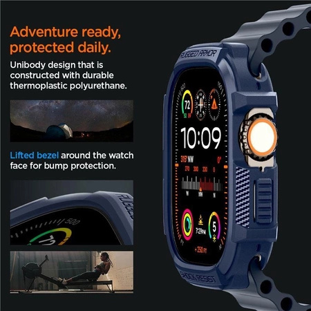 Etui Spigen Rugged Armor na Apple Watch Ultra 1 / 2 (49 mm) - granatowe