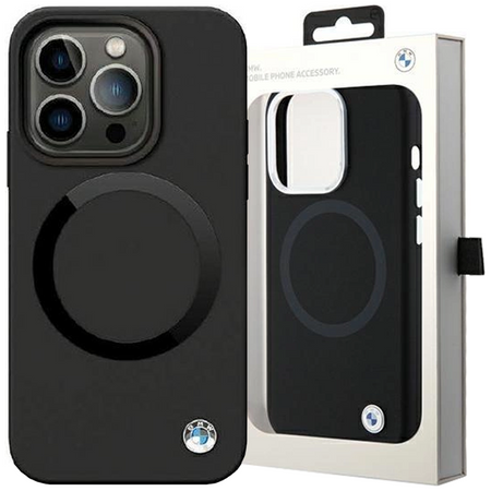 Etui BMW BMHMP14XSILBK2 na iPhone 14 Pro Max 6.7" - czarne Signature Liquid Silicone MagSafe