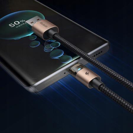 MCDODO KABEL USB-A USB-C SZYBKIE ŁADOWANIE USB TYP C 6A 100W 1M LED ZŁOTY