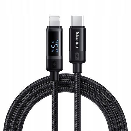 MCDODO ŁADOWARKA KABEL USB-C LIGHTNING SZYBKIEGO ŁADOWANIA DO IPHONE 1M LED