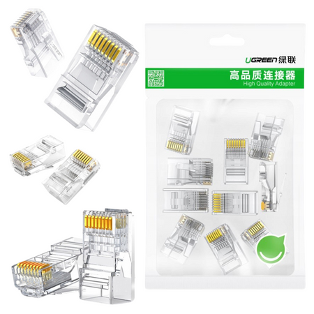 UGREEN WTYCZKA RJ45 CAT 6 DO SIECI ETHERNET KOMPUTER 10-PAK PRZEZROCZYSTA