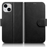 iCarer Wallet Case 2in1 etui iPhone 14 Plus skórzany pokrowiec z klapką Anti-RFID czarny (WMI14220727-BK)