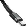 Baseus Cafule Cable wytrzymały nylonowy kabel przewód USB-C PD / USB-C PD PD2.0 60W 20V 3A QC3.0 1M czarny-szary (CATKLF-GG1)