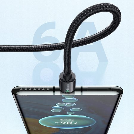 MCDODO KABEL USB-C SZYBKIE ŁADOWANIE DO SAMSUNG XIAOMI TYP C 6A 120W 2M LED