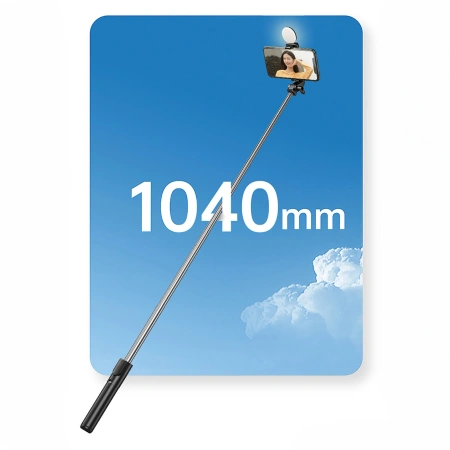 HURTEL SELFIE STICK WH1YXS Z LAMPĄ 1M DO TELEFONÓW I SMARTFONÓW DO NAGRANIA