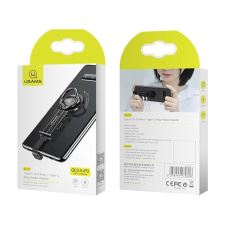 USAMS ADAPTER 2W1 USB-C 3,5MM + USB-C DO TELEFONÓW DO TABLETÓW SAMSUNG