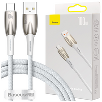 Baseus Glimmer Series kabel do szybkiego ładowania USB-A - USB-C 100W 480Mb/s 1m biały