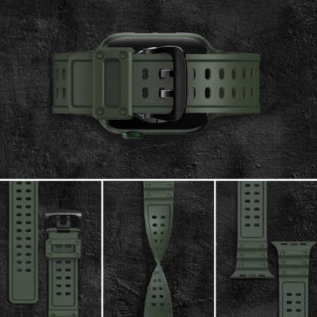 Strap Triple Protection pasek Apple Watch SE, 8, 7, 6, 5, 4, 3, 2, 1 (41, 40, 38 mm) opaska bransoleta zielony