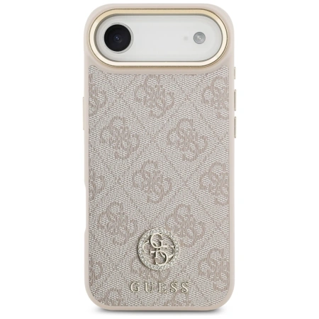 Etui Guess 4G Strass Logo & Big Strap Metal Buttons MagSafe na iPhone Air - różowe