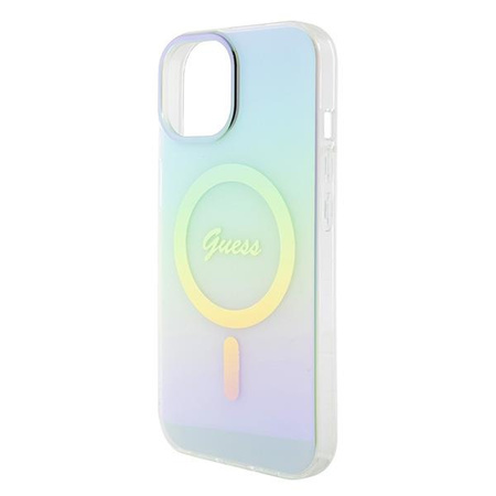 Guess GUHMP15SHITSQ iPhone 15 6.1" turkusowy/turquoise hardcase IML Iridescent MagSafe