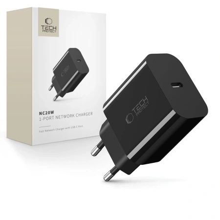 TECH-PROTECT ŁADOWARKA SIECIOWA USB-C 20W PD DO TELEFONU IPHONE 11 12 13
