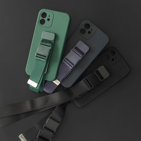 Rope Case silikonowe etui ze smyczą torebka smycz pasek do Xiaomi Redmi Note 11 Pro granatowy