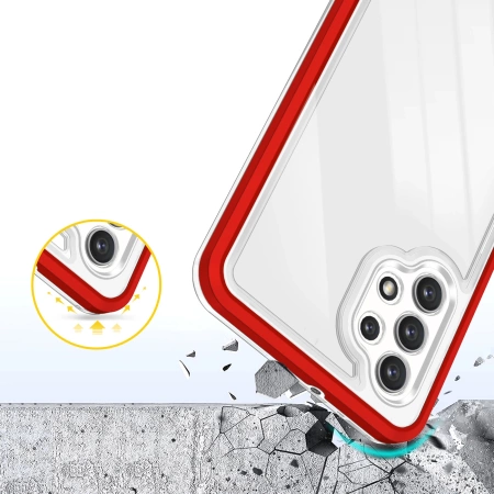 HURTEL ETUI DO SAMSUNG GALAXY A72 4G POKROWIEC Z RAMKĄ CLEAR 3IN1 Z ŻELEM