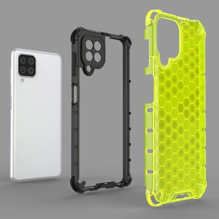 HURTEL HONEYCOMB ETUI PANCERNE DO SAMSUNG GALAXY A22 4G Z ŻELOWĄ RAMKĄ