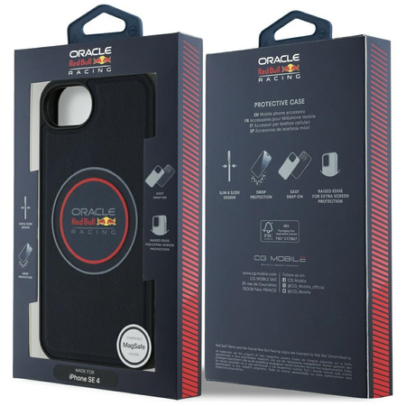 Etui Red Bull Meshed Logo and Red Ring   MagSafe do iPhone 16e granatowy