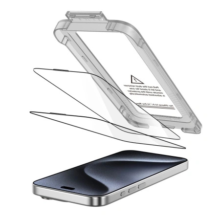 TECH-PROTECT SZKŁO HARTOWANE QUICK SET+ 2-PACK DO IPHONE 15 PRO WYSOKA