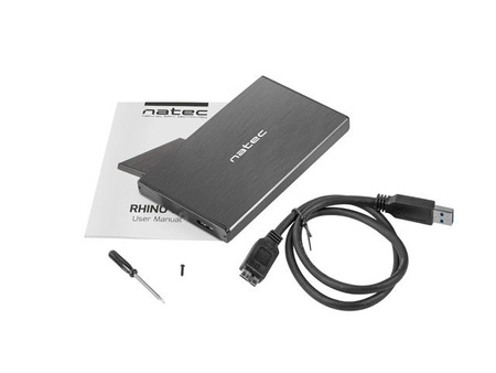 Obudowa na dysk HDD/SSD Natec RHINO Go USB 3.0 2.5" SATA czarna