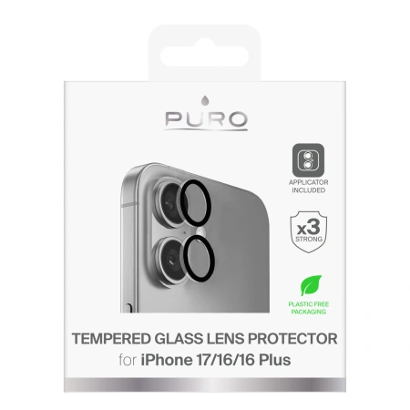 PURO SZKŁO HARTOWANE DO OBIEKTYWU DO IPHONE 17 16 16 PLUS OCHRONA NA