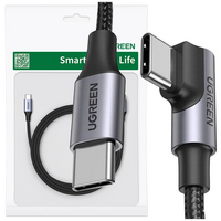 Kabel Ugreen US334 USB-C 2.0 (kątowy) / USB-C 2.0 (prosty) 100W PD 1 m - czarny