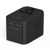 Ładowarka podróżna GaN Choetech PD6045 USB-C USB-A 45W z wtyczkami USA EU UK AU - czarna