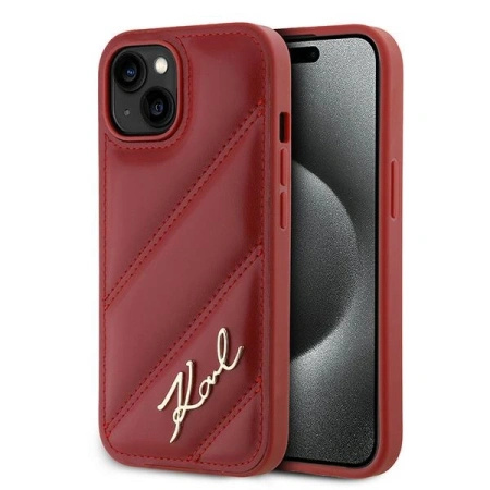 KARL LAGERFELD HARDCASE ETUI DO IPHONE 15 14 13 6.1 DIAGONAL QUILTED SCRIPT