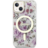 Etui Guess GUHMP14MHCFWST na iPhone 14 Plus 6.7" - przezroczyste hardcase Flower MagSafe