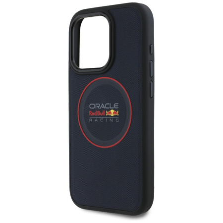 Red Bull RBHMP15X24PUILVR iPhone 15 Pro  Max 6.7 hardcase granatowy/navy Leather Red Ring MagSafe