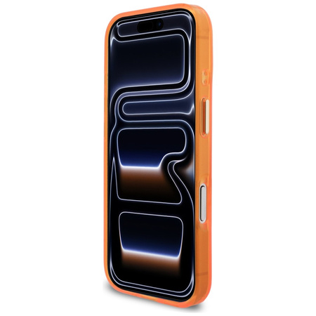 Etui Guess IML Script Metal MagSafe do   iPhone 17 Pro pomarańczowy