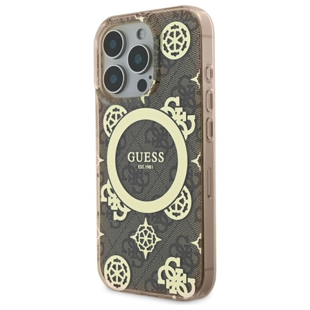 GUESS ETUI HARDCASE DO IPHONE 16 PRO DO MAGSAFE Z WZOREM PEONY NA TLE 4G