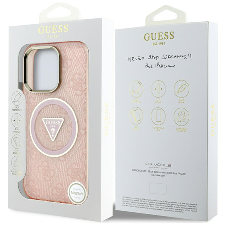 GUESS ETUI 4G CIRCLE DO IPHONE 16 PRO MAX DO MAGSAFE Z METALICZNYM