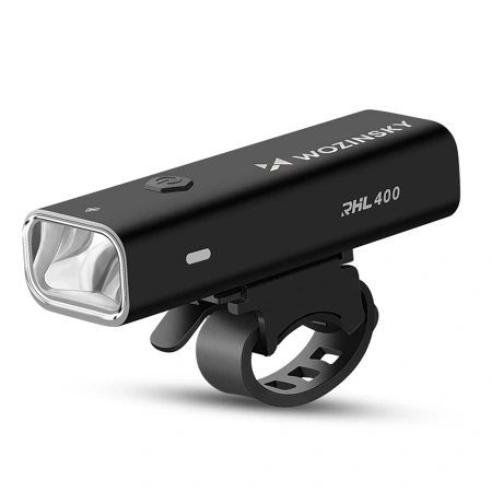 WOZINSKY ZESTAW LAMPEK ROWEROWYCH PRZEDNIA 400 LM USB-C TYLNA MICRO