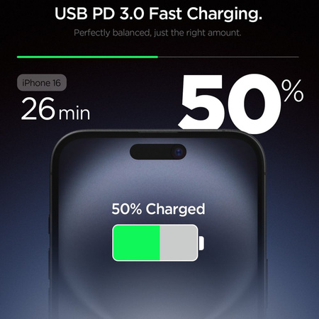 SPIGEN ESSENTIAL ŁADOWARKA DO LIGHTNING IPHONE 20W BIAŁA SZYBKIE ŁADOWANIE
