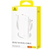 Powerbank Baseus Airpow Lite 10000mAh 22,5W z wbudowanymi kablami USB-C i Lightning - biały