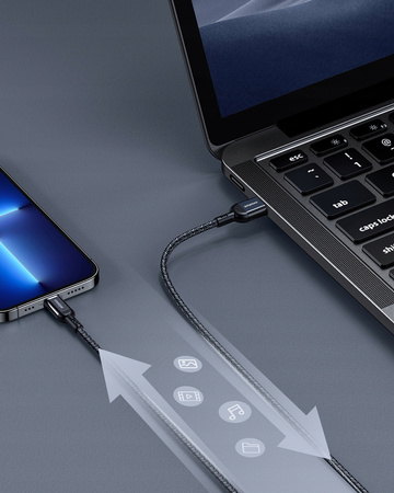 INNOSTYLE POWERFLEX KABEL USB LIGHTNING MFI SZYBKIEGO ŁADOWANIA DO IPHONE KEVLAR 2M CZARNY