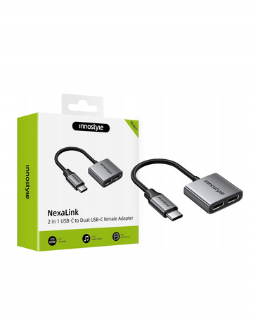 INNOSTYLE ADAPTER 2X USB-C PRZEJŚCIÓWKA KABEL TYP C DO SAMSUNG APPLE Z DAC