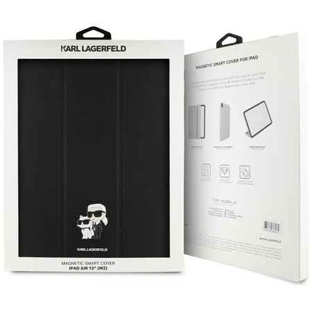 Karl Lagerfeld KLFC13RM24SAKCK iPad Air  13 2024/2025 Book Cover czarny/black Saffiano Magnetic Karl &Choupette