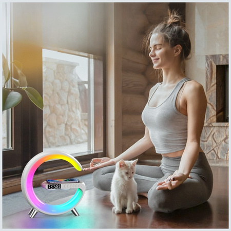 Wielofunkcyjna Lampka G MajesticLine     z budzikiem i głośnikiem bluetooth biały