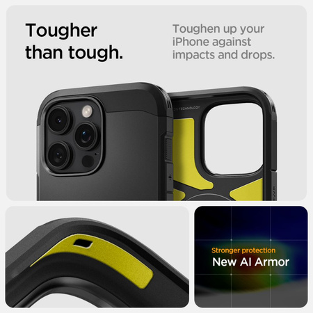 SPIGEN TOUGH ARMOR DO IPHONE 16 PRO ETUI Z OCHRONĄ ANTYPOŚLIZGOWĄ